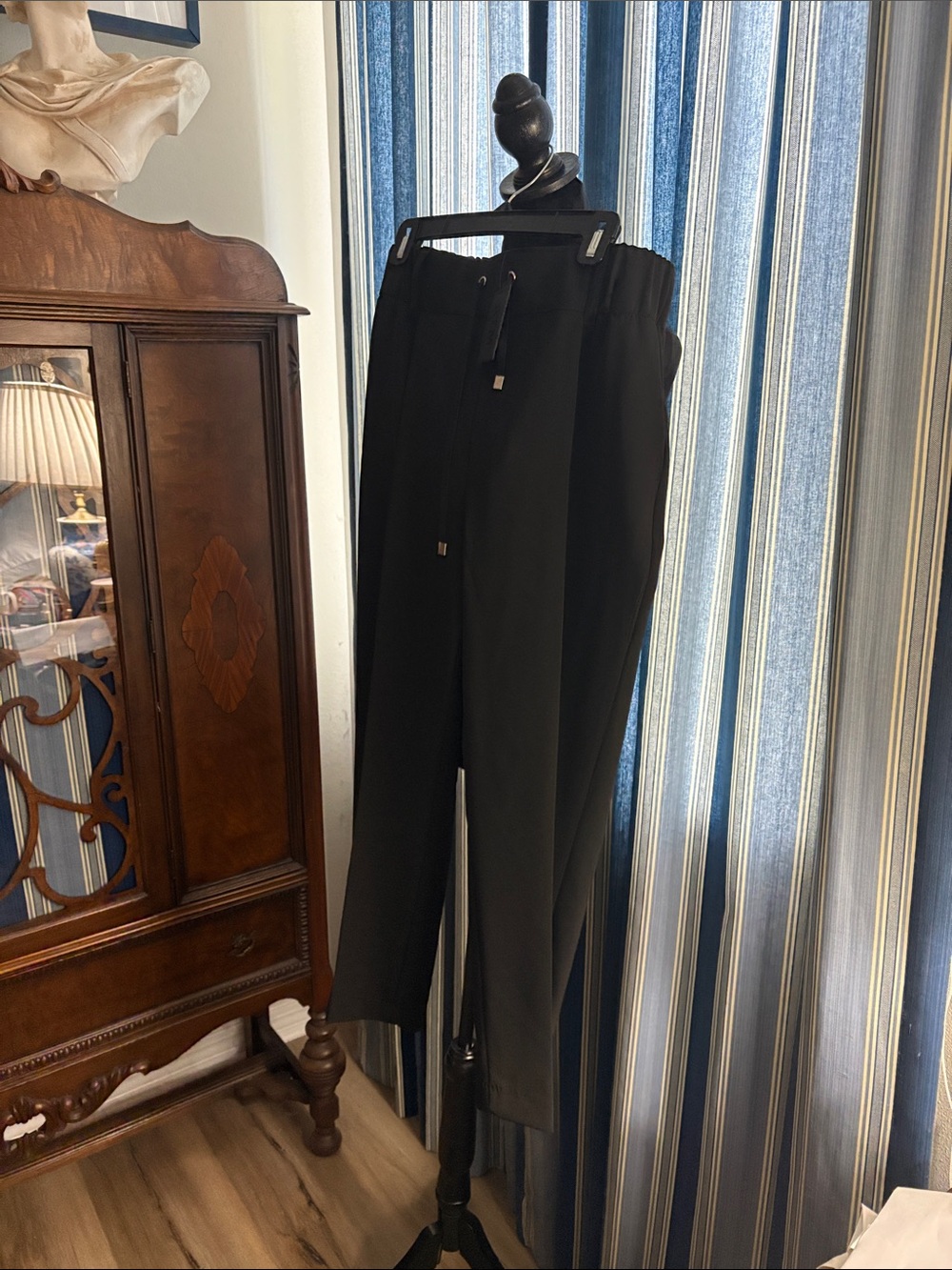 ATM Anthony Thomas Melillo Black Drawstring Dress Pants